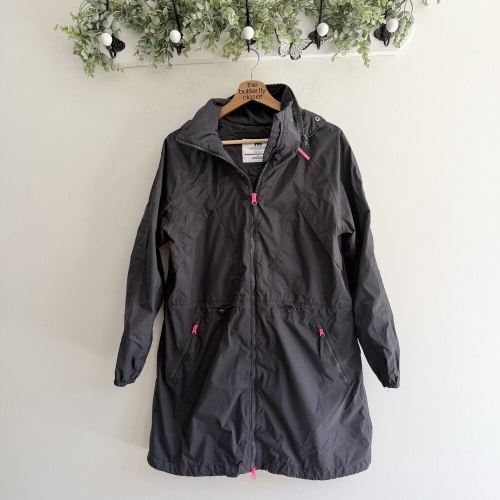 Helly Hansen Women’s Long Line Rain Jacket Hooded Small Outdoor Nature